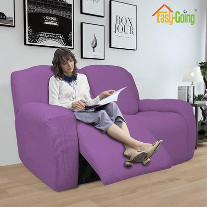 Easy-Going 6 Pieces Recliner Loveseat Stretch Sofa Slipcover Sofa Cover - Image 2