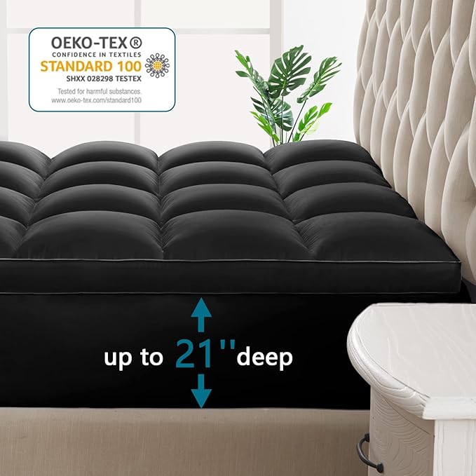CHOKIT King Mattress Topper, Extra Thick Pillow Top Mattress Pad - Image 8