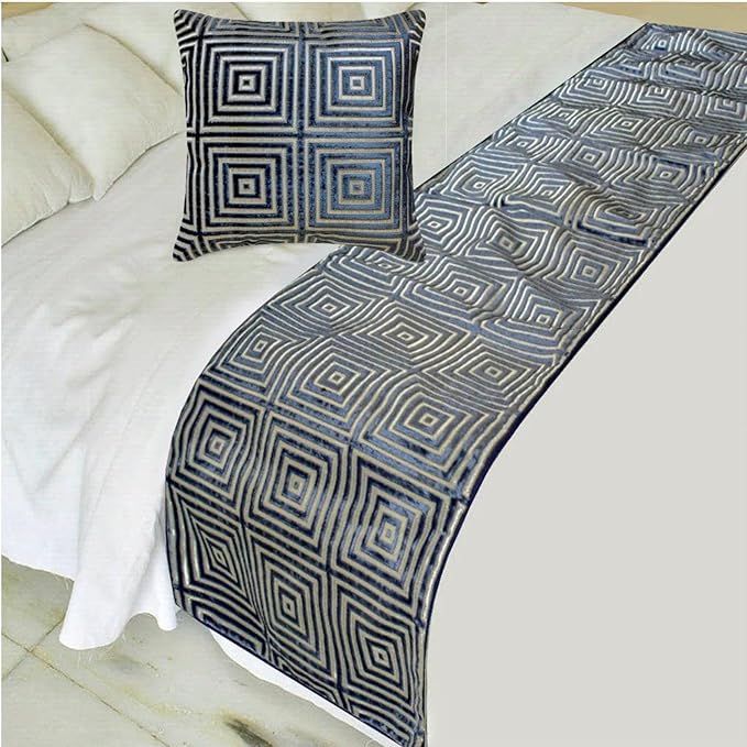 The HomeCentric Blue Bed Runner - Image 2