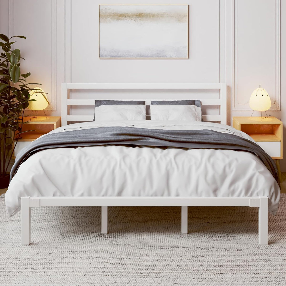 lovinson king size metal bed frame with headboard, main product view