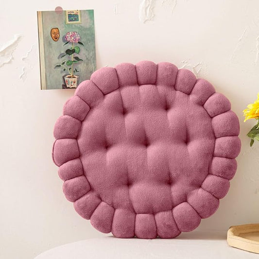 vctops Round Chair Pad Seat Cushion Solid Velvet Color Seat Pad Indoor Floor by vctops
