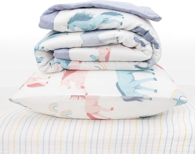 Little Unicorn Toddler Bedding 3-Piece Set | Super Soft & Breathable Muslin - Image 2