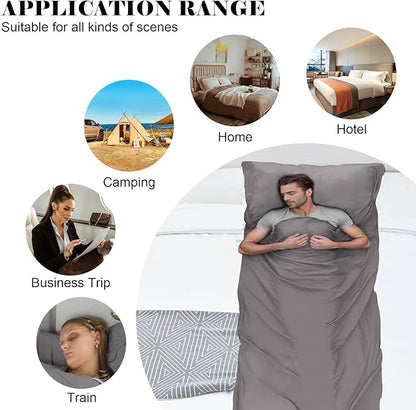Sleeping Bag Liner, Travel Sheet & Adult Sleep Sack, Camping Sheets Travel - Image 7