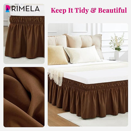 RIMELA Bed Skirt Queen Size 18 Inch Drop, Elastic Bed Skirting - Image 7