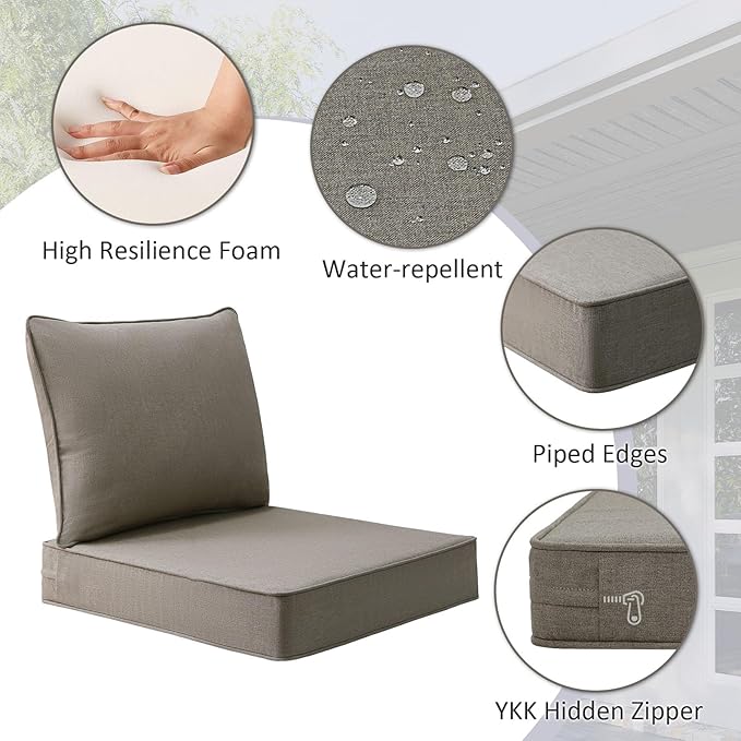 Sunbrella Outdoor Patio Chair Cushions Set, Water-Repellent, Fade Resistant - Image 4