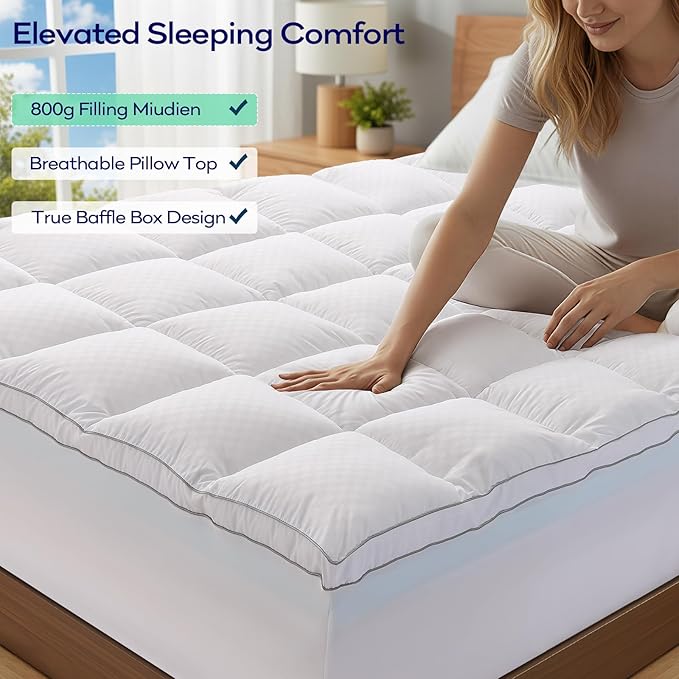 OLANLY Dual-Layer 4 Inch Cal King Size Memory Foam Mattress Topper - Image 4