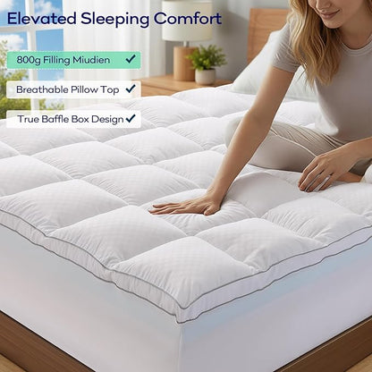 OLANLY Dual-Layer 4 Inch Cal King Size Memory Foam Mattress Topper - Image 4