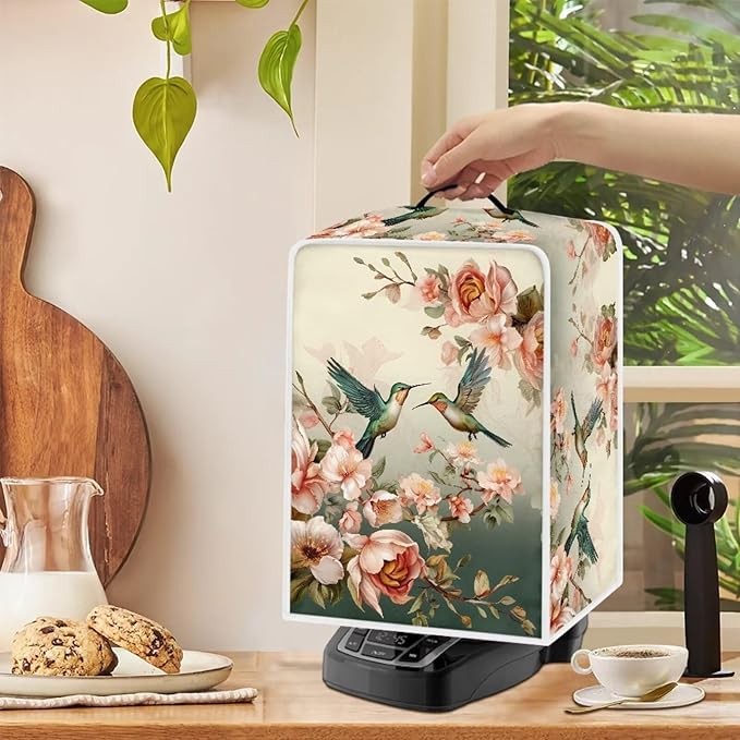 Coffee Maker Cover Protector Hummingbird Floral Kitchen Appliance Dust Cover - Image 4