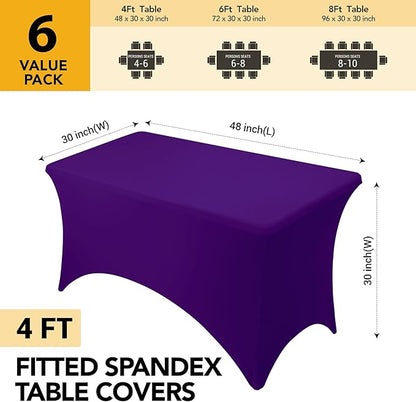 6-Pack Premium Purple Spandex Tablecloths - Image 6