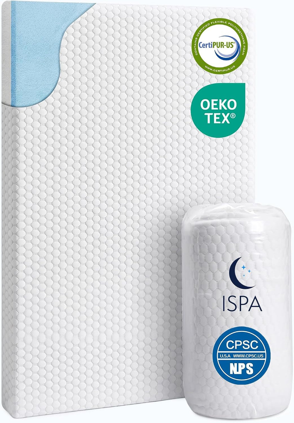 Pack and Play Mattress, 38x26x3 Inch Firm Support Foam&Soft Memory Foam