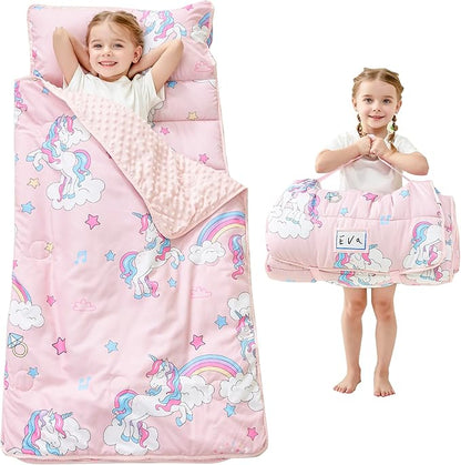 Toddler Nap Mat with Pillow and Blanket, Extra Large Rolled Napping Mats by Unknown