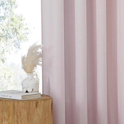 NICETOWN Blush Pink Linen Curtains - Image 4