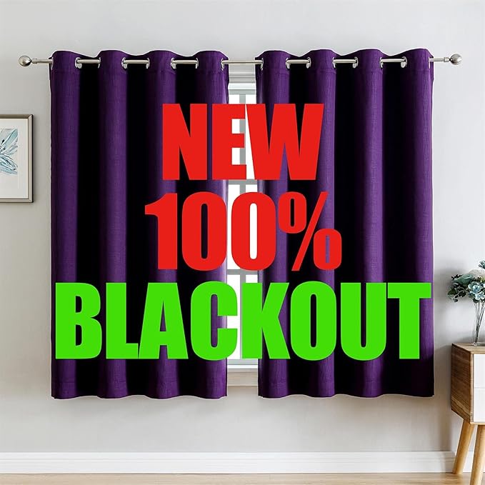 G2000 100% Blackout Curtains for Bedroom Living Room 63 Inch Length Purple Room by G2000