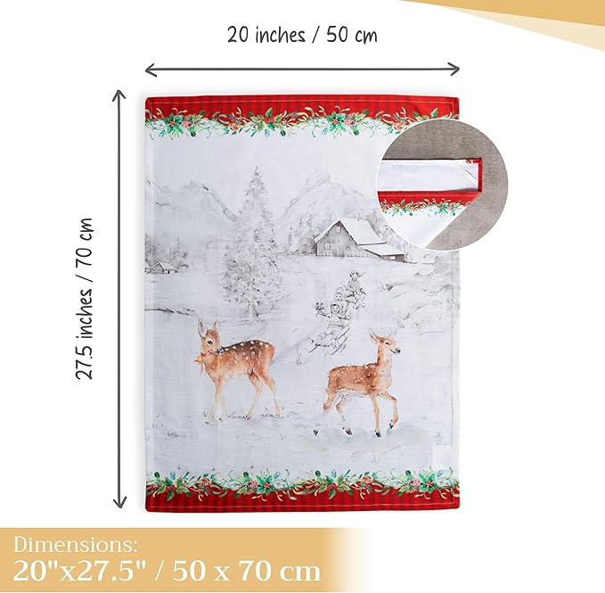Maison d' Hermine Kitchen Towels Set of 3 100% Cotton 20" x 27.5" Reusable - Image 4