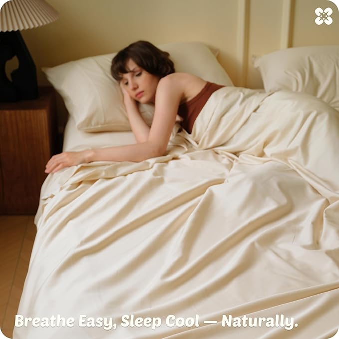 Bedsure Cooling Sheets Queen Size, Rayon Derived from Bamboo & Cotton Blend - Image 7