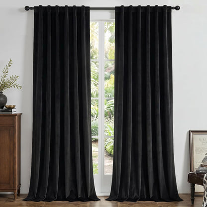 joydeco velvet blackout curtains 84 inch length 2, main product view