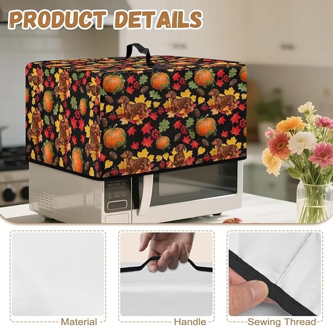 Microwave Dust Cover, Thanksgiving Dog Heat-Resistant Waterproof Polyester - Image 7