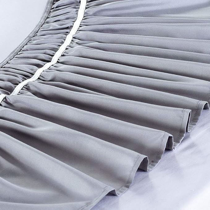 MEILA Wrap Around Bed Skirt Three Fabric Sides Elastic Dust Ruffled 24 Inch - Image 5