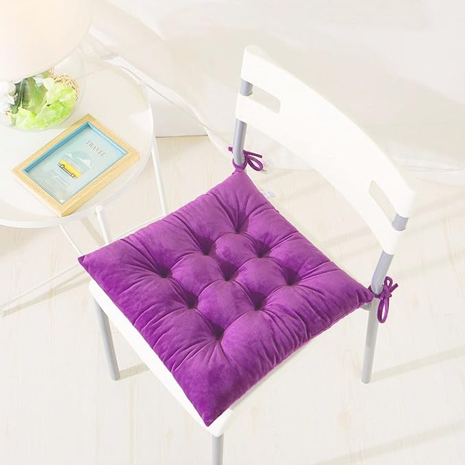 Set of 4 Square Chair Pads Indoor Seat Cushions Pillows - Image 6