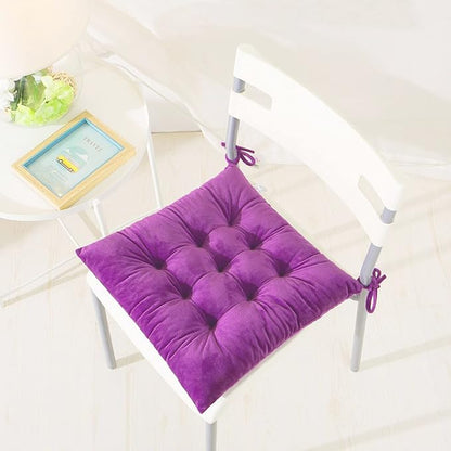 Set of 4 Square Chair Pads Indoor Seat Cushions Pillows - Image 6
