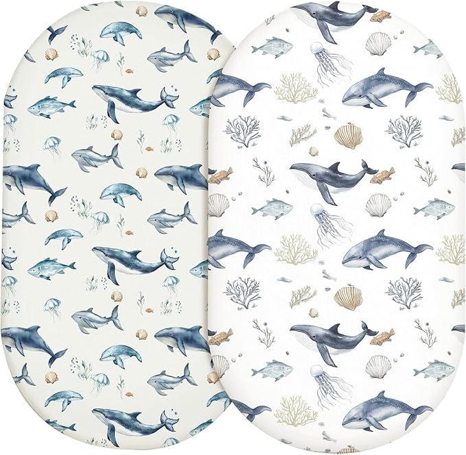 Bassinet Sheets for Baby Girls Boys 2 Pack, Fitted Baby Mattress Sheet for by Home