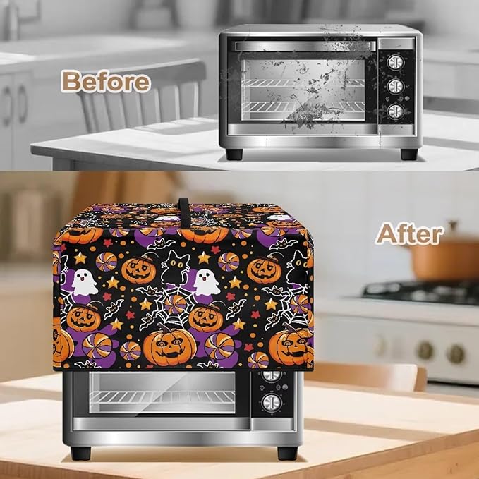 Microwave Oven Grill Cover, Halloween Pumpkin Waterproof Heat-Resistant - Image 4