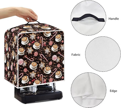 Coffee Maker Cover Christmas Coffee Machine Dust Cover Washable Folding Xmas - Image 5