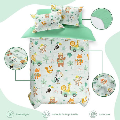 SANDJEST Jungle Animal Comforter Set Full Size 98x86in - Image 2