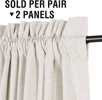 H.VERSAILTEX Linen Look 100% Blackout Curtains 45 Inches Long - Image 2