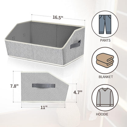 homsorout closet organizers bins 6 packs - large, front angle view