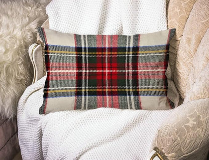Solekla Pillow Covers Plaid 12" x 20" Farmhouse Rustic Décor Lumbar Pillow - Image 3