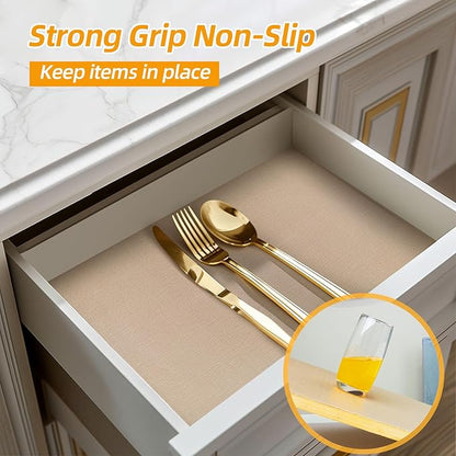 Shelf and Drawer Liner for Kitchen Cabinets Non-Adhesive, Strong Grip Non-Slip - Image 2