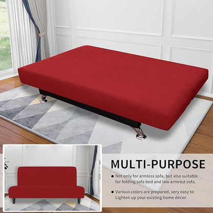 Easy-Going Stretch Futon Slipcover Armless Futon Bed Cover Furniture Protector - Image 4