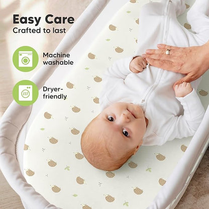 2-Pack Organic Bassinet Sheets for Girls, Boys - Image 7