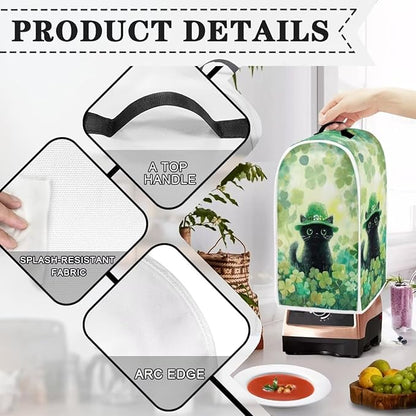 Talayituse Cat Shamrock Print Blender Dust Cover, Fingerprint Protection Cover - Image 4