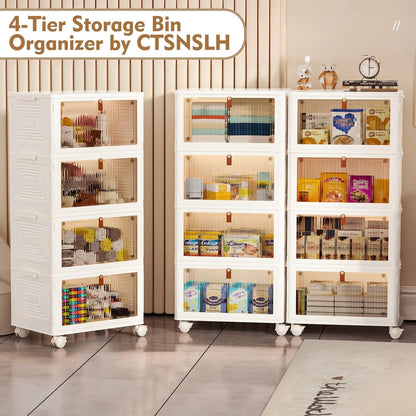 ctsnslh 4 tier plastic storage bins with lid showing dimensions