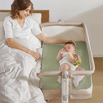lulumoon Baby Bassinet Sheets Muslin: Cotton Bedside Bassinet Sheets Floral - Image 3
