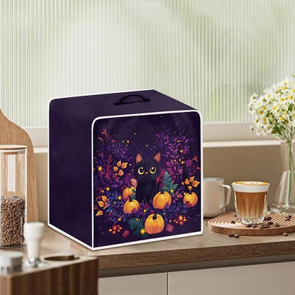 Halloween Coffee Maker Cover Black Cat Coffee Machine Protector Dustproof - Image 3