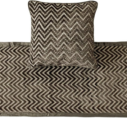 The HomeCentric King Queen Twin Grey Decorative CA King 86"x18" Bed Runner - Image 3