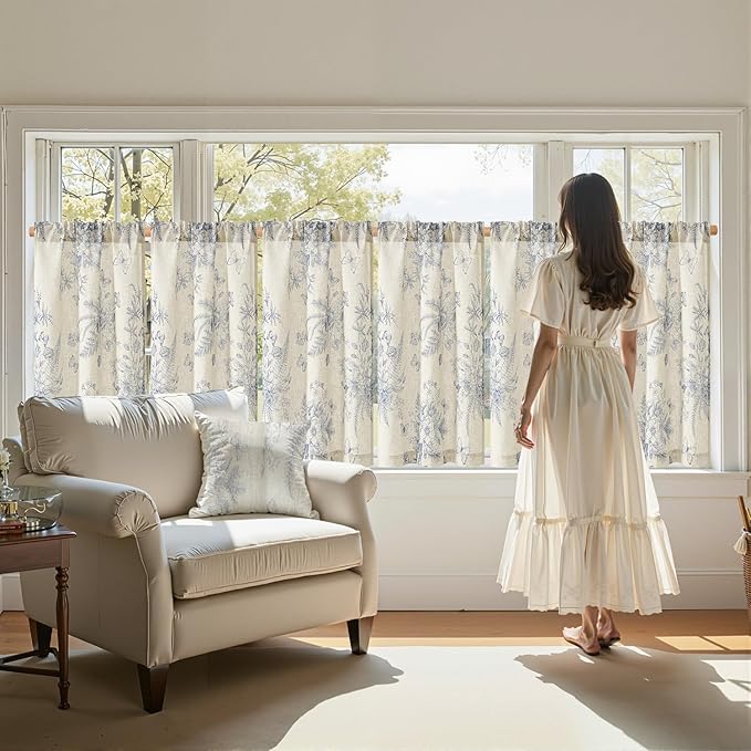 jinchan Half Window Curtains Small Drapes - Image 3