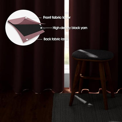 HOMEIDEAS Mauve Blackout Curtains - Image 4