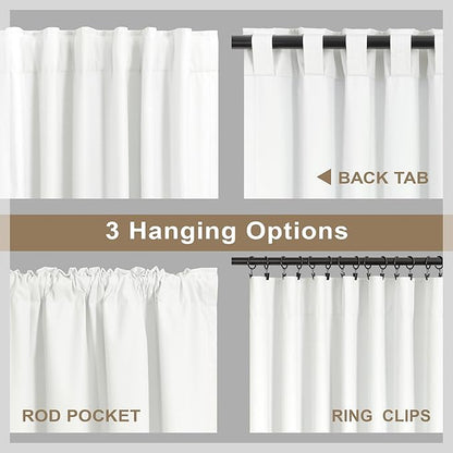 Ivory White Curtains 84 Inch Length 2 Panels - Image 5