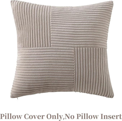 Taupe Throw Pillow Covers 20x20 inch, Farmhouse Home Decor, Boho Decorative - Image 3
