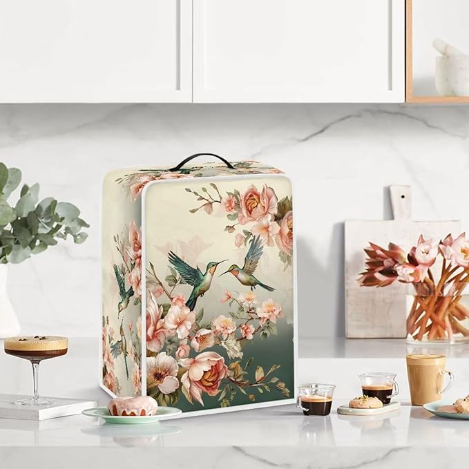 Coffee Maker Cover Protector Hummingbird Floral Kitchen Appliance Dust Cover - Image 3