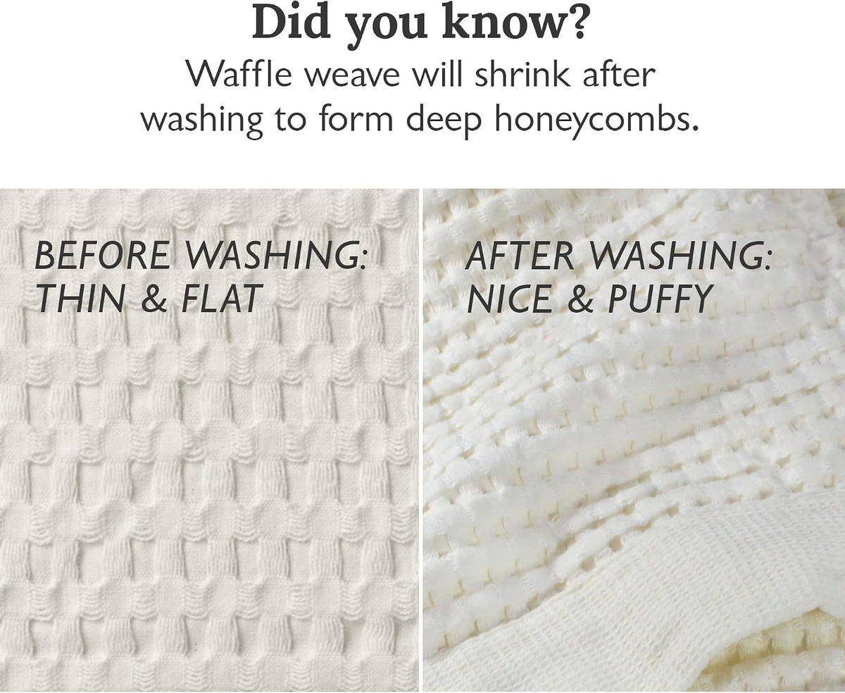 gilden tree waffle towels for bathroom luxury 100%, front angle view