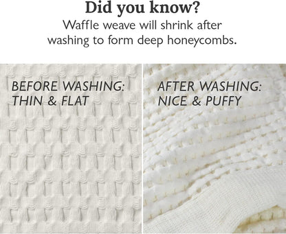 gilden tree waffle towels for bathroom luxury 100%, front angle view