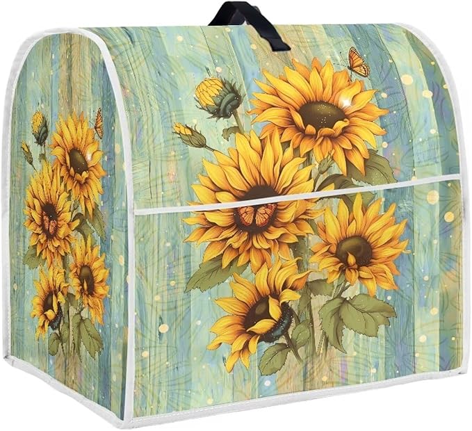 Sunflower Stand Mixer Cover Green Wood Grain Mixer Cover Dust Cover Compatible by HUISEFOR