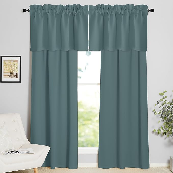 NICETOWN Window Valances for Living Room, Rod Pocket Light Blocking Thermal - Image 6