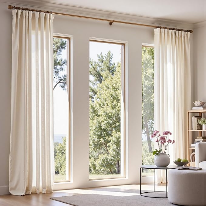 jinchan Short Linen Curtains 63 Inch Length 2 Panels Set Window Curtains - Image 8