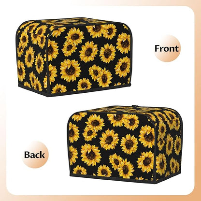 Sunflower Stylish Black 2 Slice Toaster Cover, Waterproof Toaster Dust Cover - Image 4